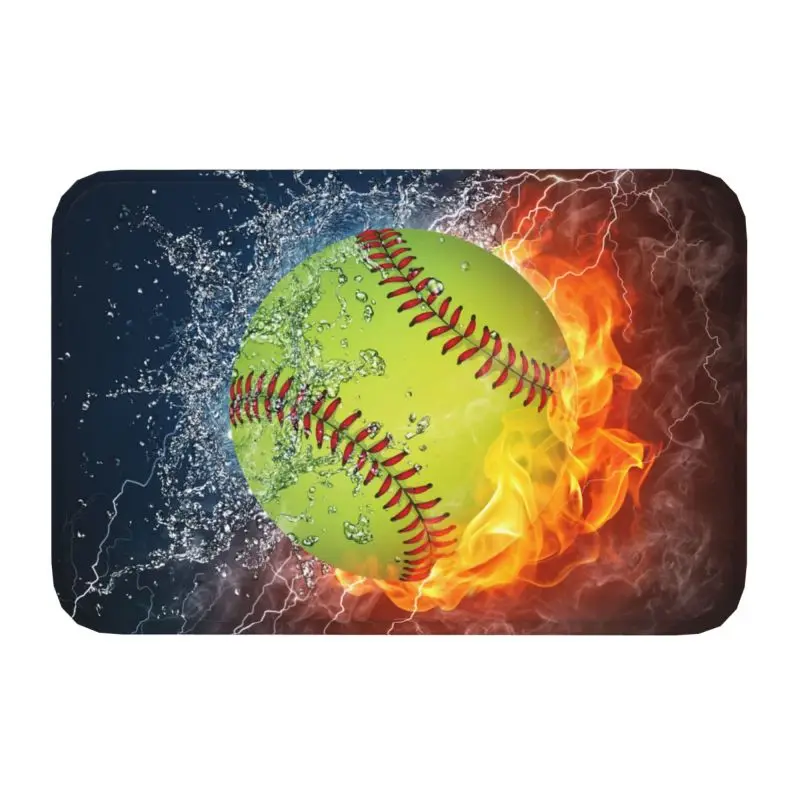 Custom Baseball Basketball Football Doormat Non-Slip Bath Kitchen Mat Toilet Door Floor Entrance Carpet Rug