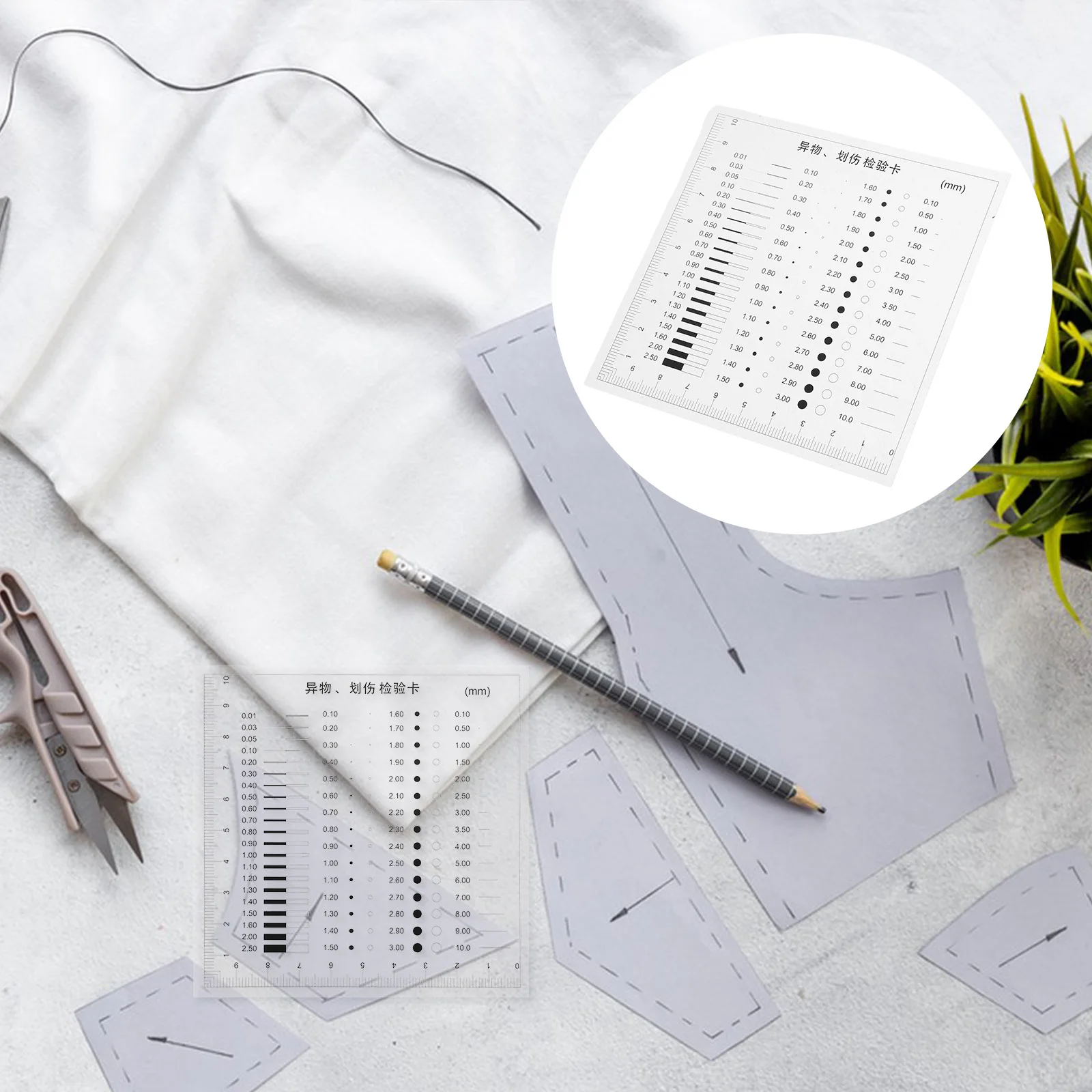 Diameter Measuring Chart High Precision Flaw Detection Ruler Crack Width Plastic Measurement Film Transparency