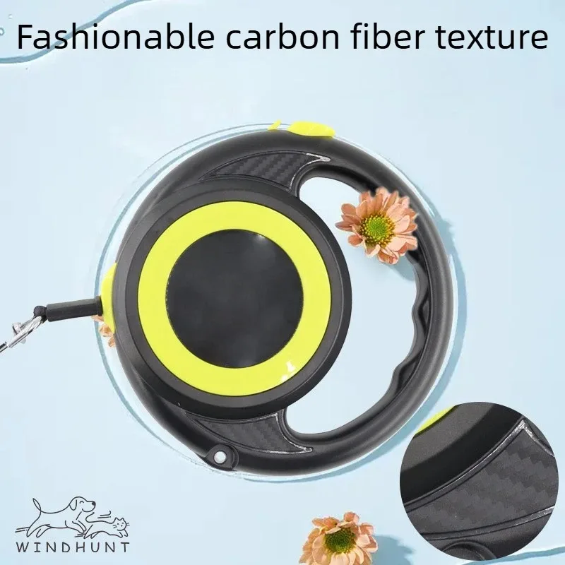 Strong Long Retractable Dog Leash Durable Nylon One Hand Brake Pause Lock for Large Medium Small Dogs