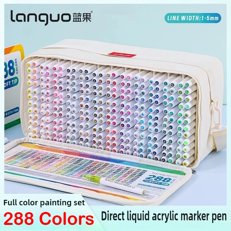 

LANGUO 9/207/288 Colors Soft Brush Acrylic Marker Pen Set DIY Hand Drawn Paint Art Markers Pens Stationery Art School Supplies