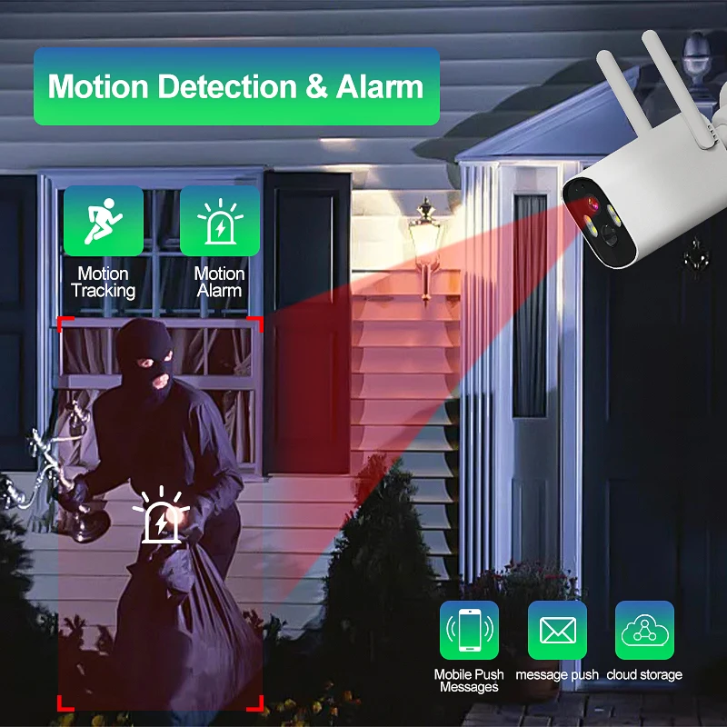 Outdoor Solar Surveillance Camera Low Power Consumption Waterproof PIR Detection HD Full Color Night Vision with Voice Intercom