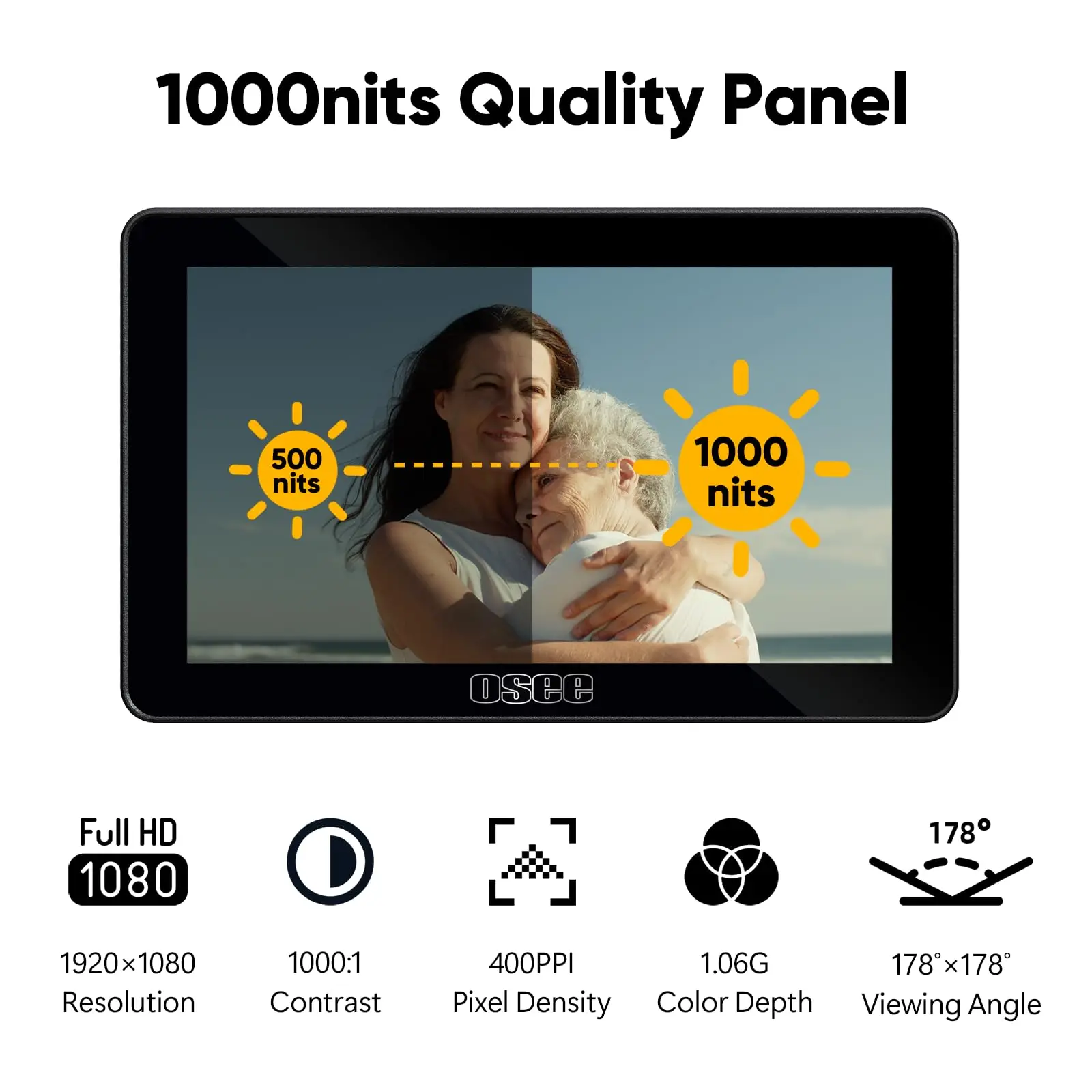 Osee Lilmon 5 1000 Nits High-Bright 5.5 inch Touch Screen DSLR Camera Field Monitor Focus Assist 4K HDMI AV Input Camera Monitor