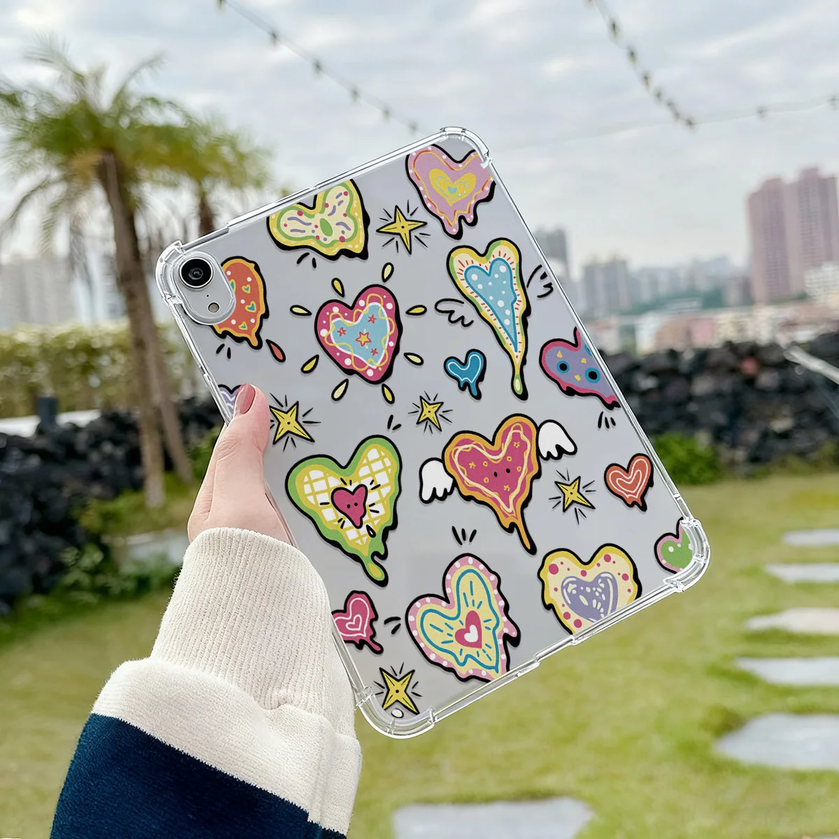 Vintage Floral Butterfly Clear Transparent Tablet Case for Apple iPad Pro 12.9 13 9.7 10.5 A16 11 10 9 8 Air 13 Mini 6 5 4 Cover