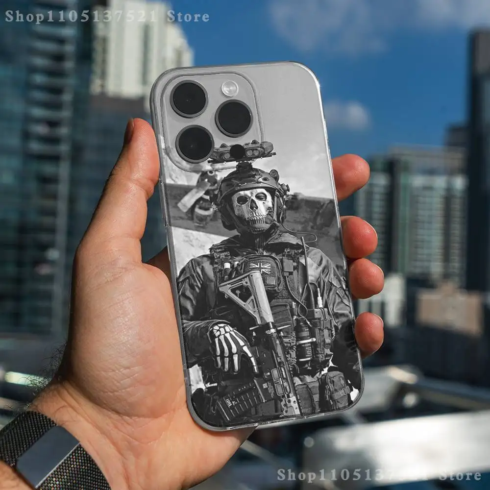 Casing Ponsel Pasukan Khusus Angkatan Darat Untuk iPhone 17,16,15,14,13,12,11 Pro,Max,Plus,X,XS,XR,SE4,E Mini Transparan Lembut