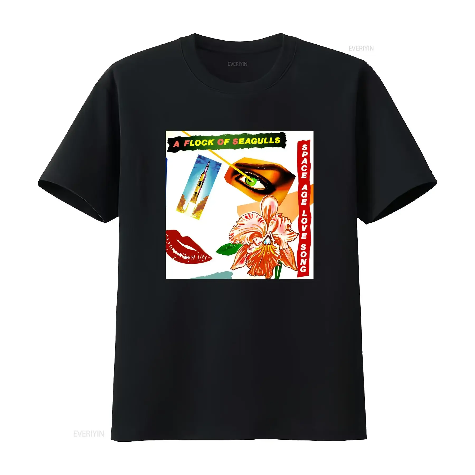 

Футболка A FLOCK OF SEAGULLS SPACE AGE LOVE SONG Хлопковая футболка всех размеров YA725 винтажный универсальный растянутый топ для повседневной носки