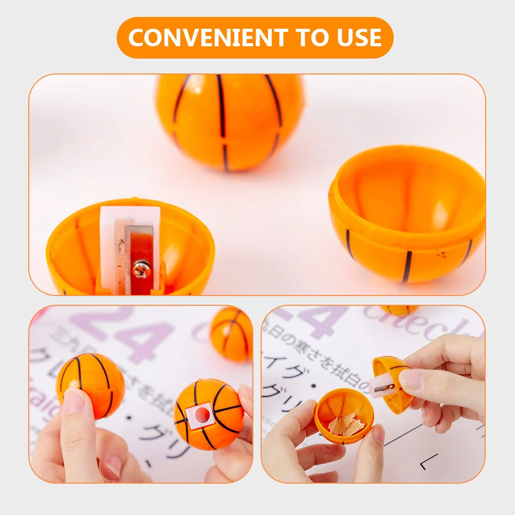 

10Pcs Basketball Design Pencil Sharpener Manual Handheld Sharpener for Kids Students School Supplies Students Stationery