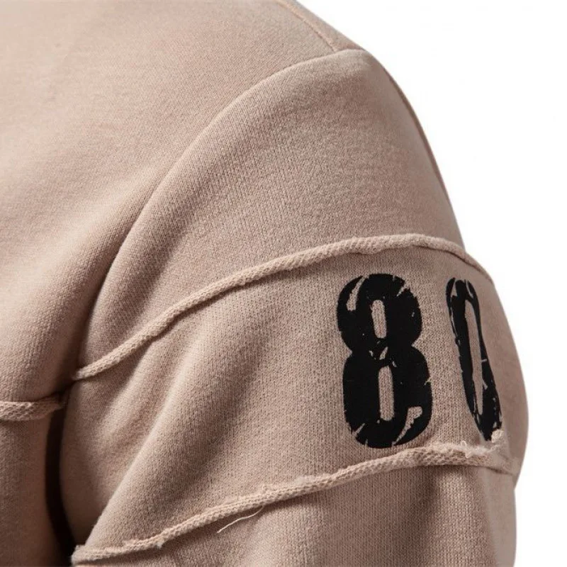 

New Autumn Long Sleeved With Loose Round Neck Printed Patchwork Men's Trendy Sports And Casual Sweatshirt