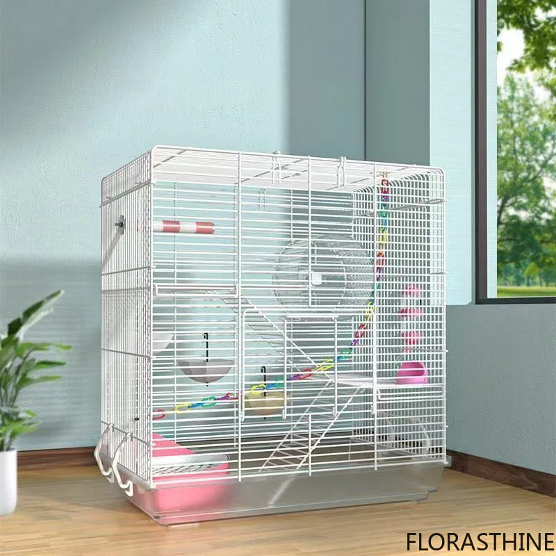 Large Hamster Cage Triple Layer Climbing Squirrel Cage Glider Sugar Dense Habitat Chinchilla Hamster Fancy Rat Villa
