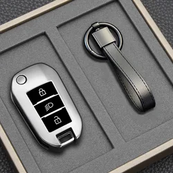 Remote Soft TPU Car Key Chain Ring Shell Cover Case Holder 3 Button For Peugeot 208 301 308 508 5008 3008 Citroen 2010 2021 2023