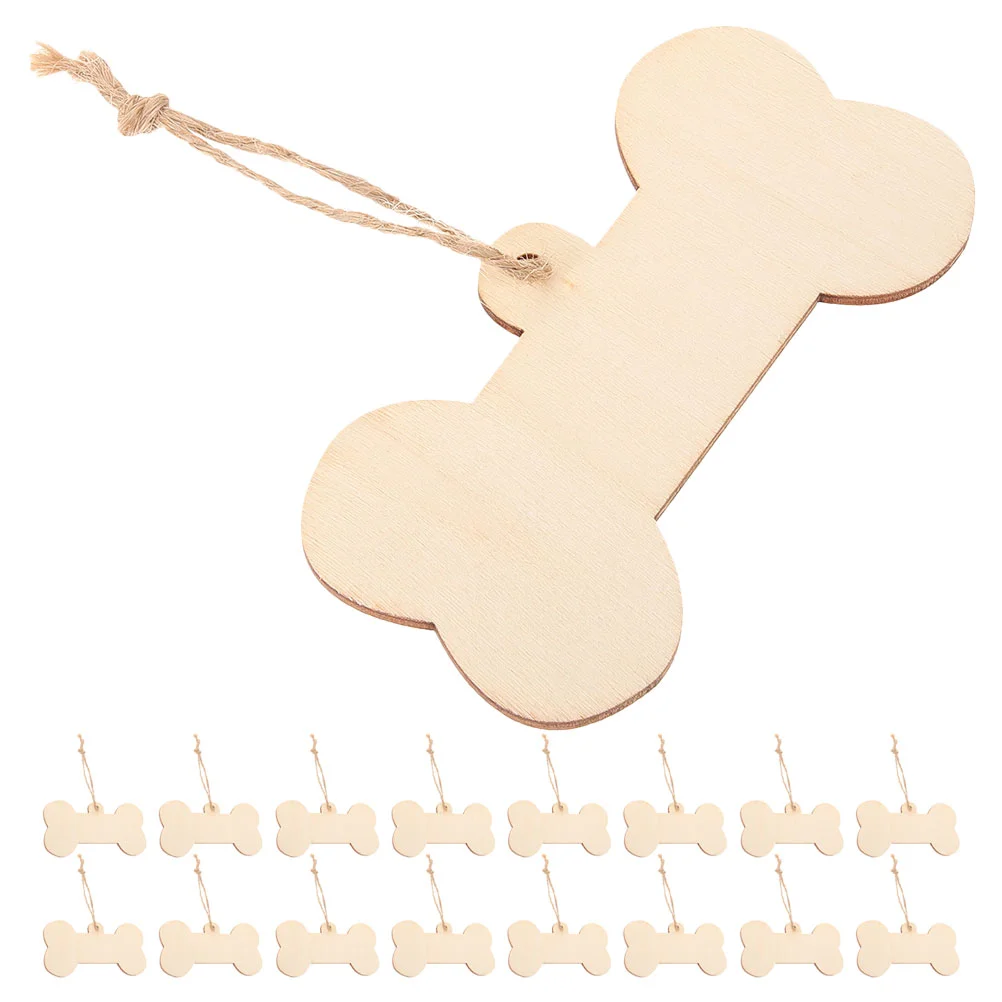 Wooden Sign Decoration Pendant Graffiti Chips Gift Decorative Tag DIY Tags Adornments Dog Bone Cutouts Kids Painting Toys Gifts