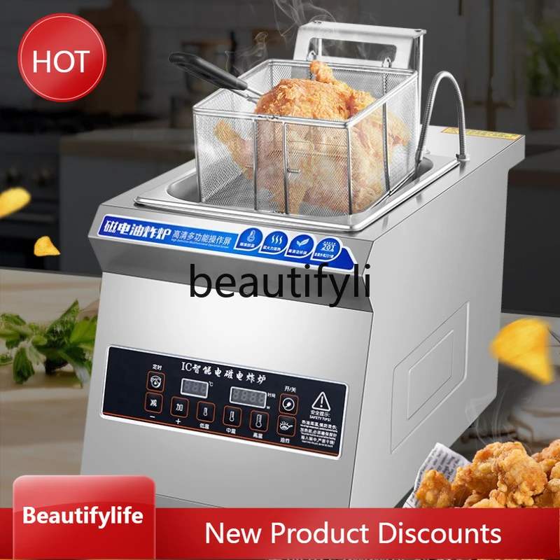 

A61 Automatic Lifting Electric Fryer Commercial Single/Double Tank Multi-Function Deep Fryer Temperature Control Fryer