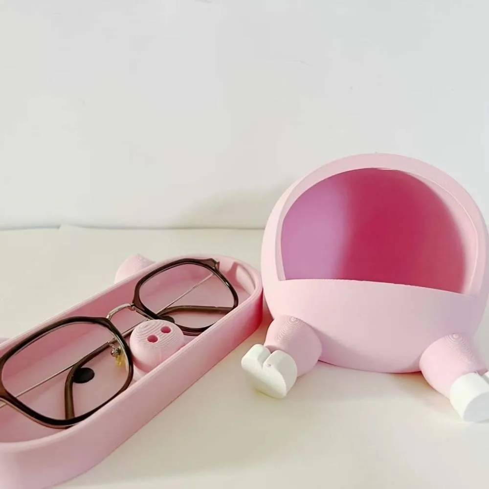Portable Pink Piggy Glasses Case Large Capacity PLA Phone and Eyeglass Holder Anti-lost Dust-proof Sunglasses Protective Case