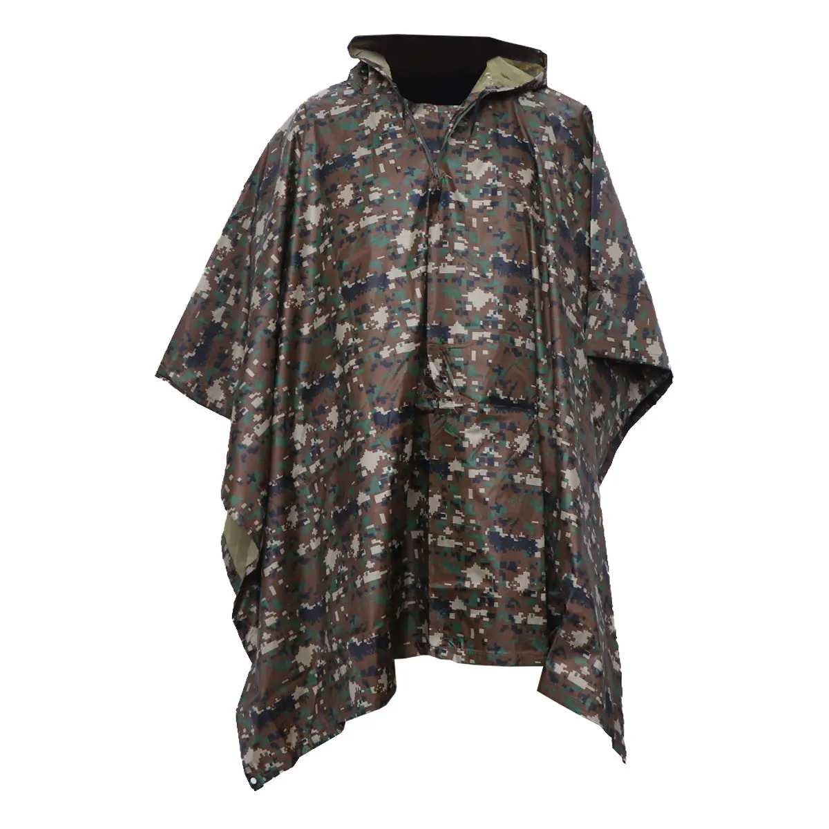 

Adult Three-in-One Camouflage Rain Cloak Waterproof Lightweight Poncho Tent Mat for Outdoor Camping Hiking Fishing Survival