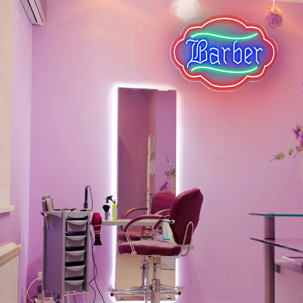 Barber Shop LED Neon Sign Hair Dresser Linghting Sign Hair Stylist Signs Gift for Hair Salon Owner Hair Salon Decor