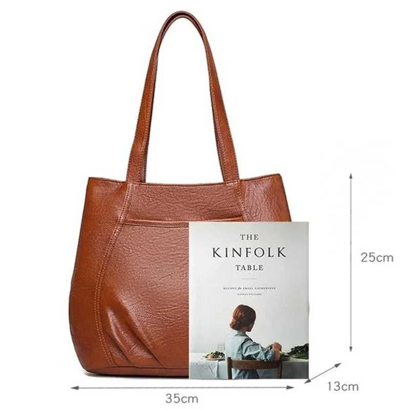 Luxury Retro Leather Handbag Ladies Shoulder Tote Bags for Women Large Capacity Crossbody Bag Fashion Brand Top Bags