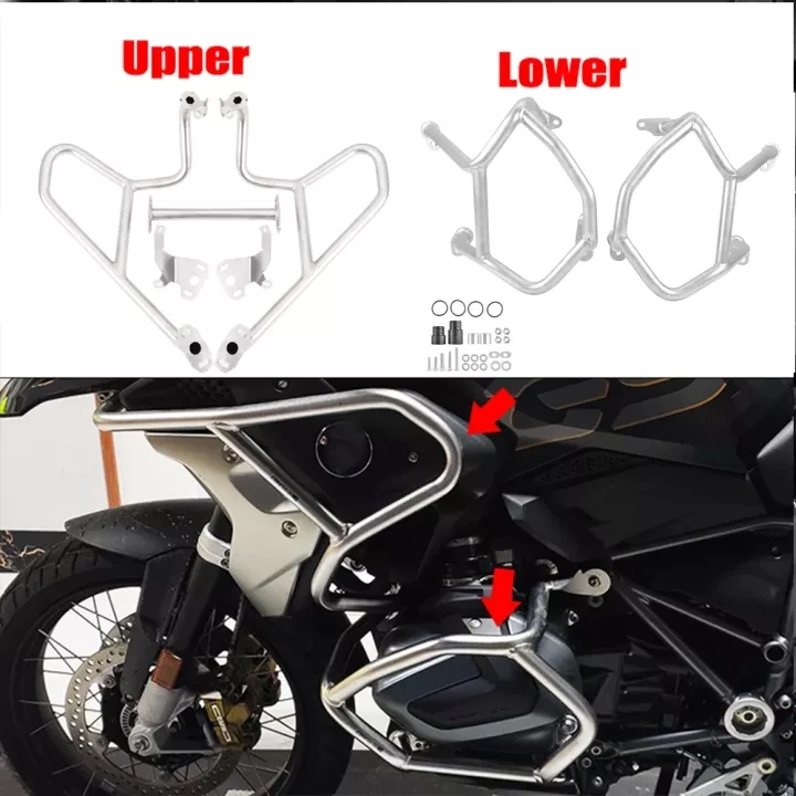 Motorcycle Upper Lower Crash Bar Engine Guard Frame Falling Protector Bumper for R1250GS R 1250 GS 2018 2019 2020 2021