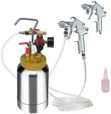 2L/0.5gal Spray Paint Pressure Pot Tank, Lightweight Air Paint Pressure Pot, 1.8mm Nozzle Spray Paint Gun 3m Hoses, 45PSI Max