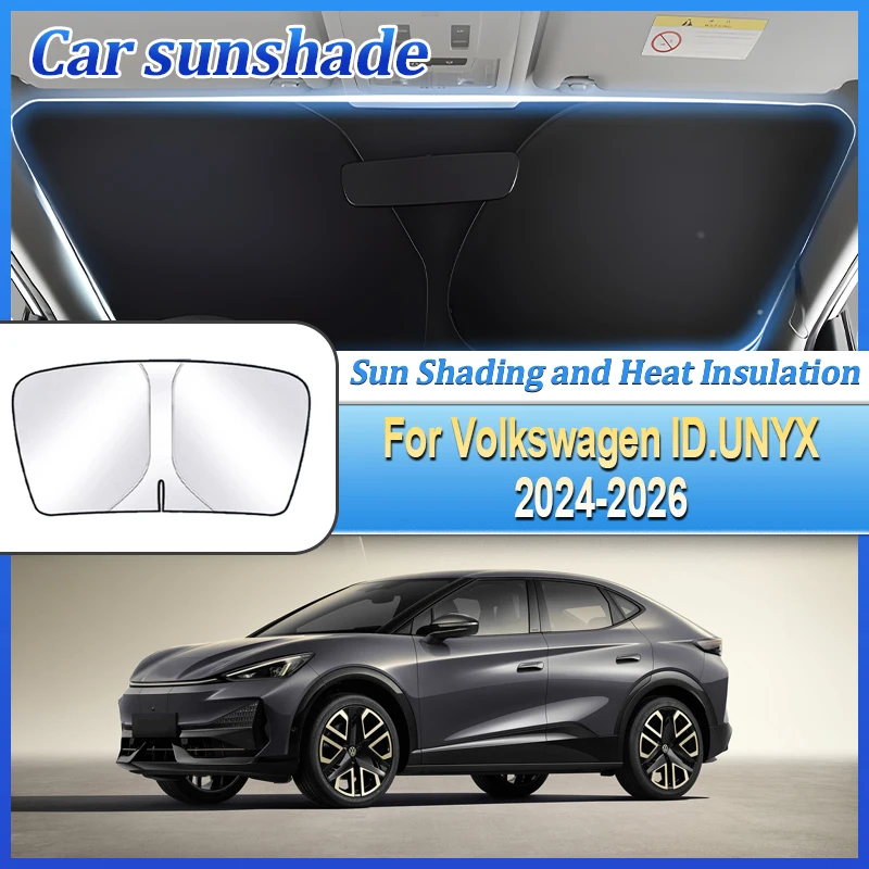 

Для Volkswagen ID.UNYX 2024 2025 2026 Автомобильная защита от солнца, стальное кольцо с защитой от ультрафиолета, солнцезащитный козырек на лобовое стекло, автоаксессуары