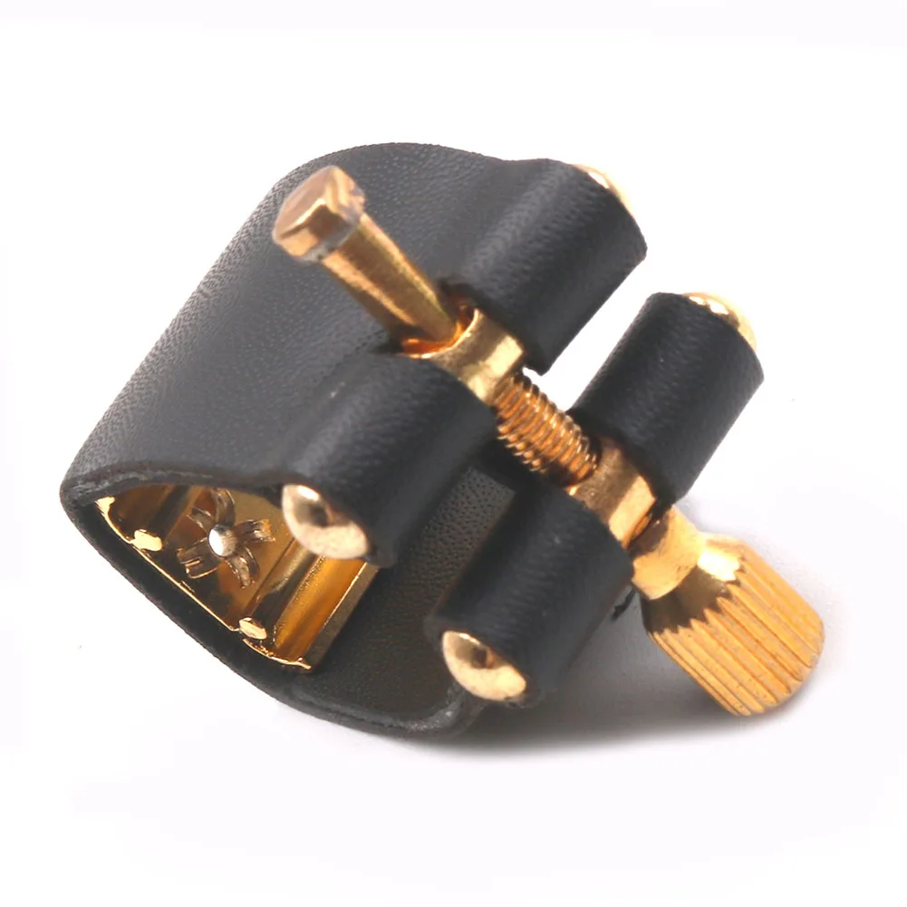 Duable Particular Brand New Mouthpiece Ligature Tenor Sax Mouthpiece PU Leather Parts Saxophone Black. Fastener
