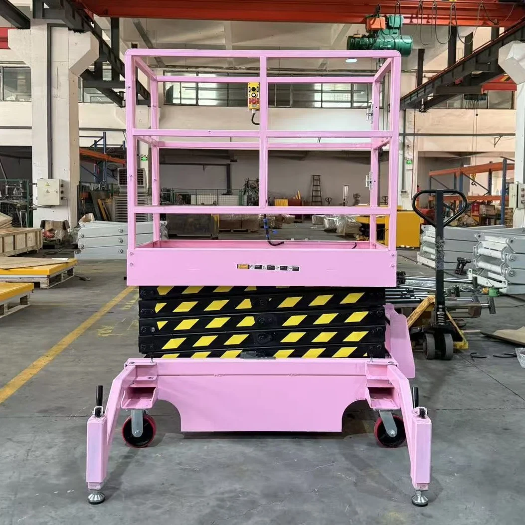 EVERLIFT 300kg Electric Work Platform Working Height 5-6.8m Semi Self Propelled Scissor Platform Factory Price