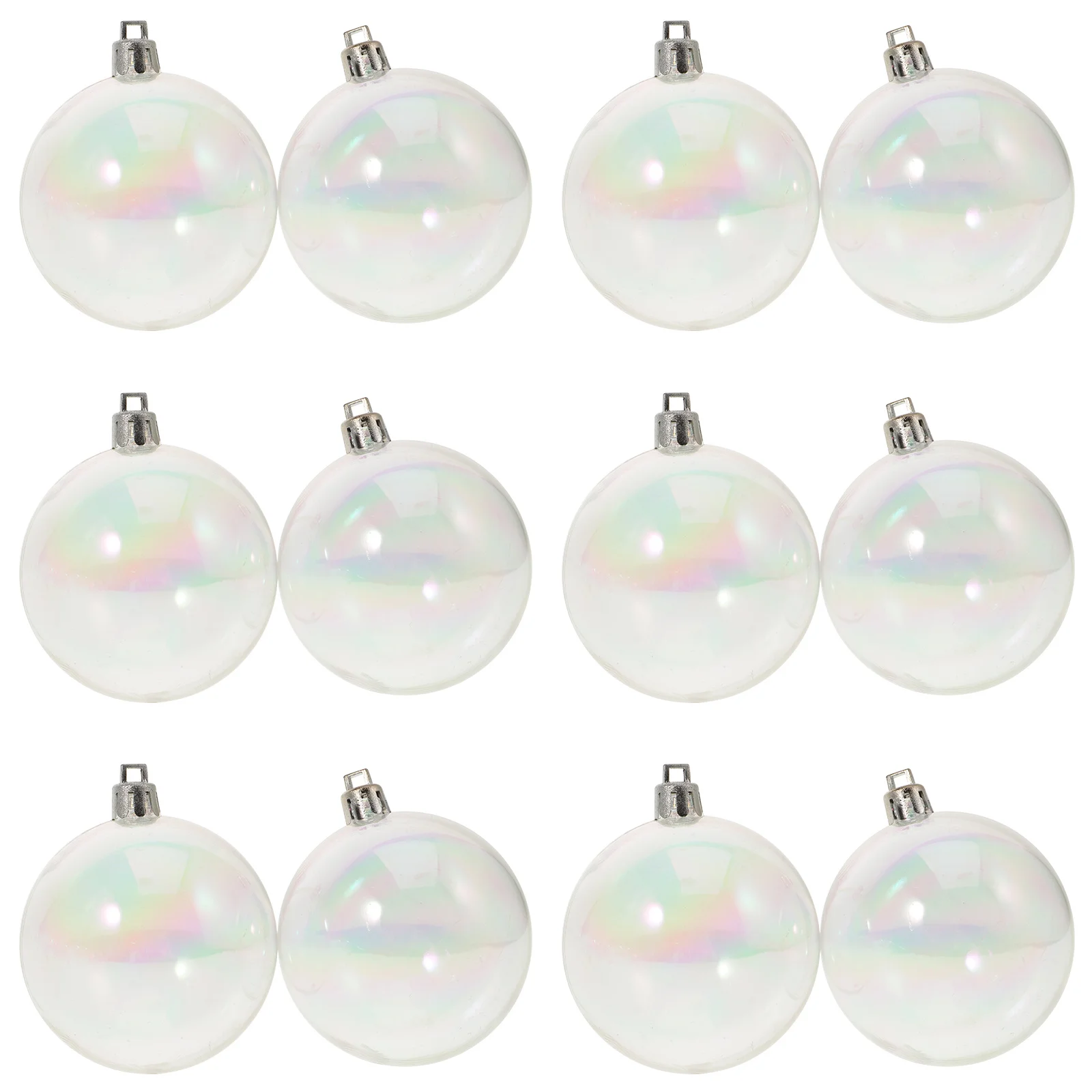 

Fillable Christmas Ornament Balls 12pcs Set Xmas Tree Hanging Decoration Transparent Pendant for Holiday Party Decor Craft