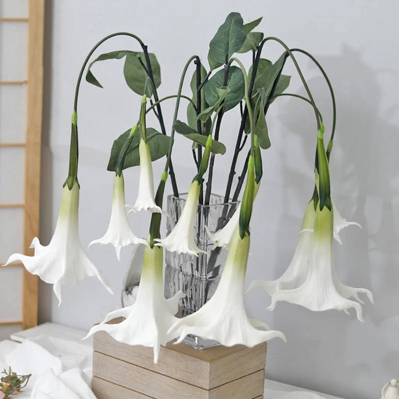 Artificial Flower Luxury PU Datura Touch Real Wedding Party Decoration Fake Flower Lily Christmas Home Table Room Vase Decor