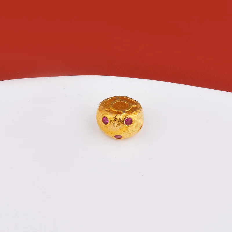 diy S925 ancient method silver gold-plated white diamond green diamond rose red diamond wheel bead spacers by hand