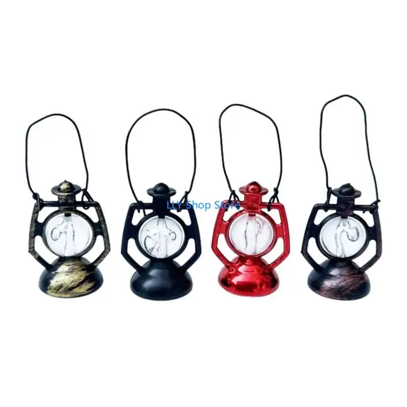 

T8UD 10pcs 1:12 DollHouses Lamp Mini Kerosene Lamp Miniatures Landscaping