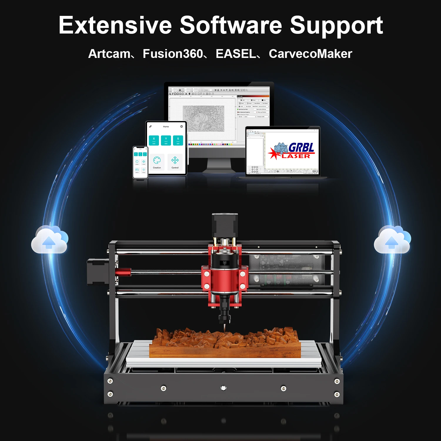 Twotrees TTC3018 Pro CNC Router 32-bit Board CNC Engraver 775 Motor CNC Milling Engraving Machine Suitable 500W Spindle Motor
