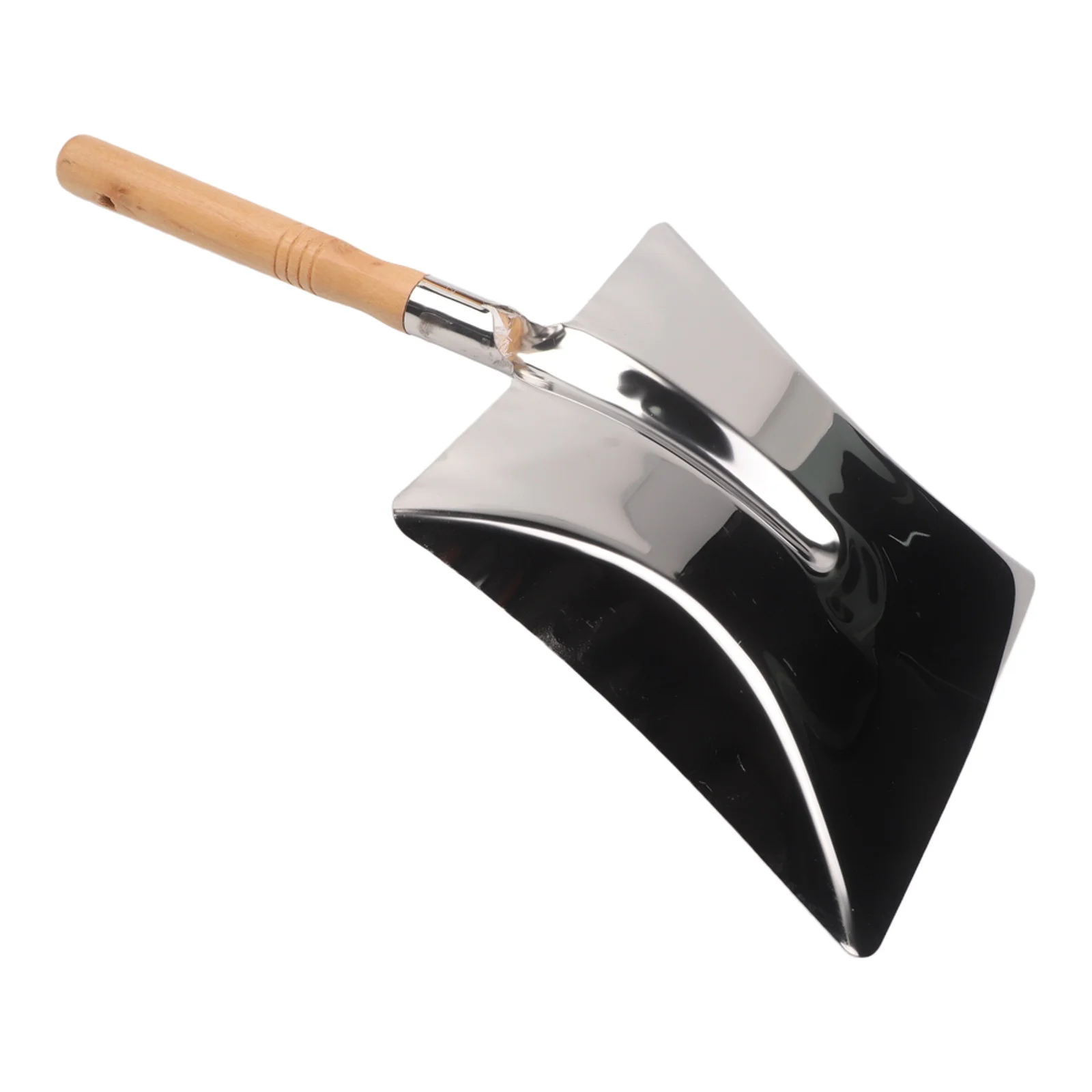 Fireplace Cleaning Shovel Made Of Stainless Steel And Wood For Hearth Oven Grill Ash Removal Silver