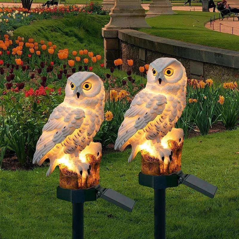 1 pc, Solar Resin Lawn Lamp, Parrot, Owl, Eagle Resin Lamp, Garden Interesting Decorative Lamp