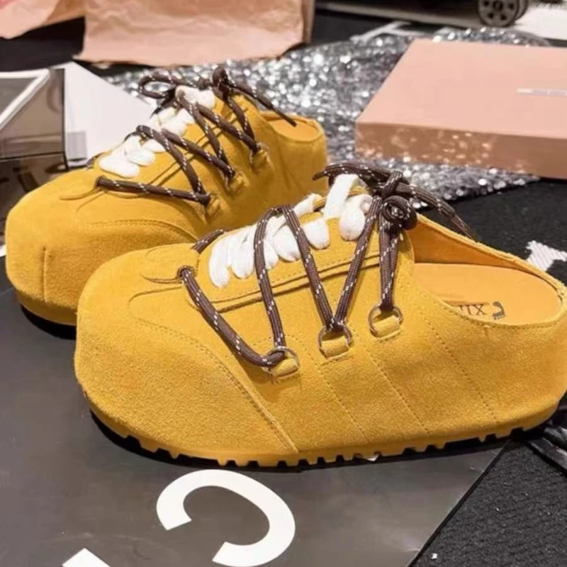 

2025 Platform Flats Slippers Women Shoes Casual Sneakers Woman Sandals Summer 2025 Trend Lace-Up Running Designer