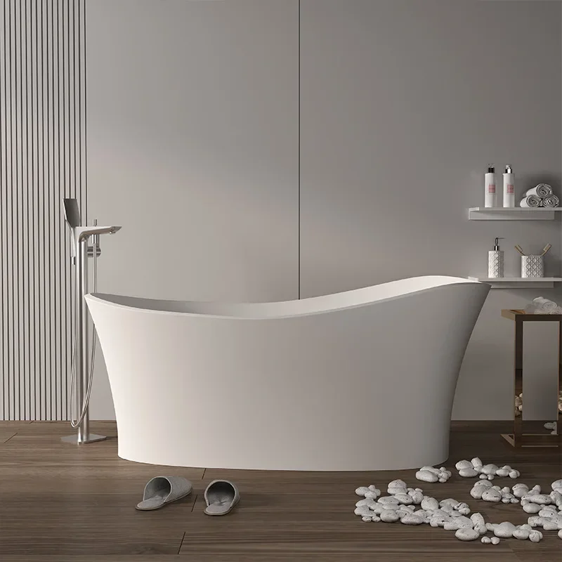 Artificial stone acrylic bathtub, hotel home skirt crescent bathtub