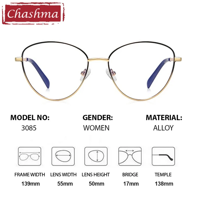 Chashma Prescription Glasses Women Cat Eye Optical Myopia Computer Working Progressive Eyewear Reading Girls Eyeglasses Frames