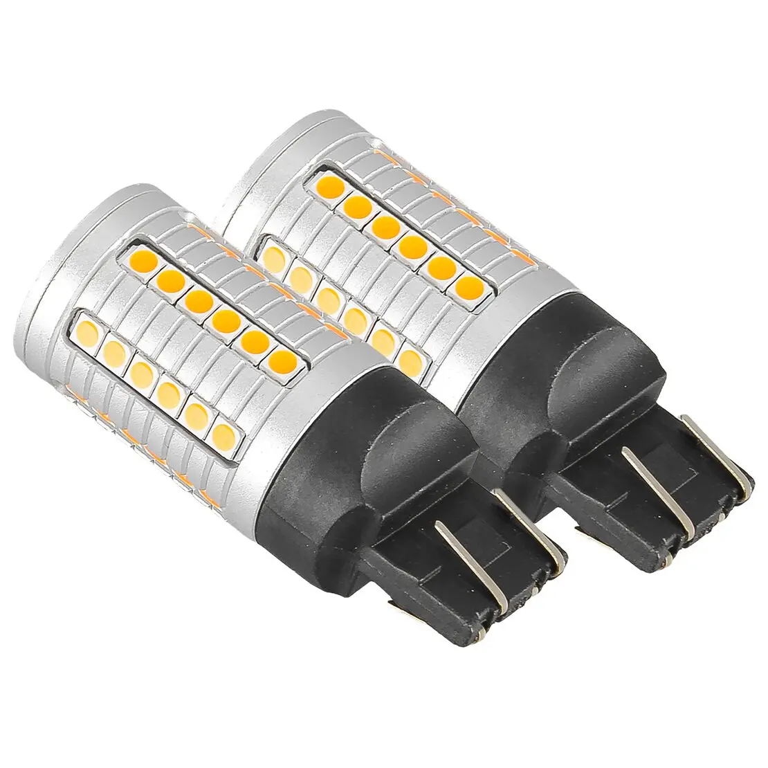 2Pcs Car Yellow Led 7443 W21/5W T20 3030 45Smd Reverse Rear Tail Indicator DRL Light Lamp Bulb Fit For Land Rover Mazda