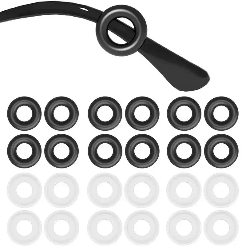 20/100pcs Black Silicone Anti-slip Eyeglass Hooks Grip Unisex Round Eyeglasses Leg Ear Sleeve Stopper Eyewear Retainer Holders