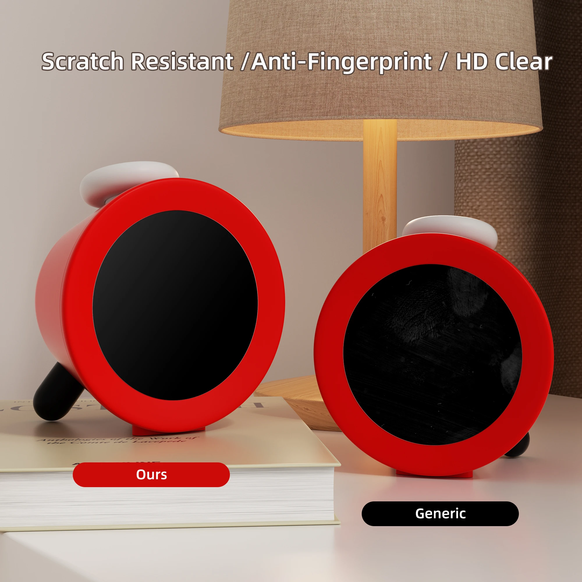 2PCS HD ภาพยนตร์สําหรับ Nintendo นาฬิกาเสียง Alarmo โปร่งใส HD Screen Protector ใช้งานร่วมกับ Nintendo Alarmo Anti-Scratching