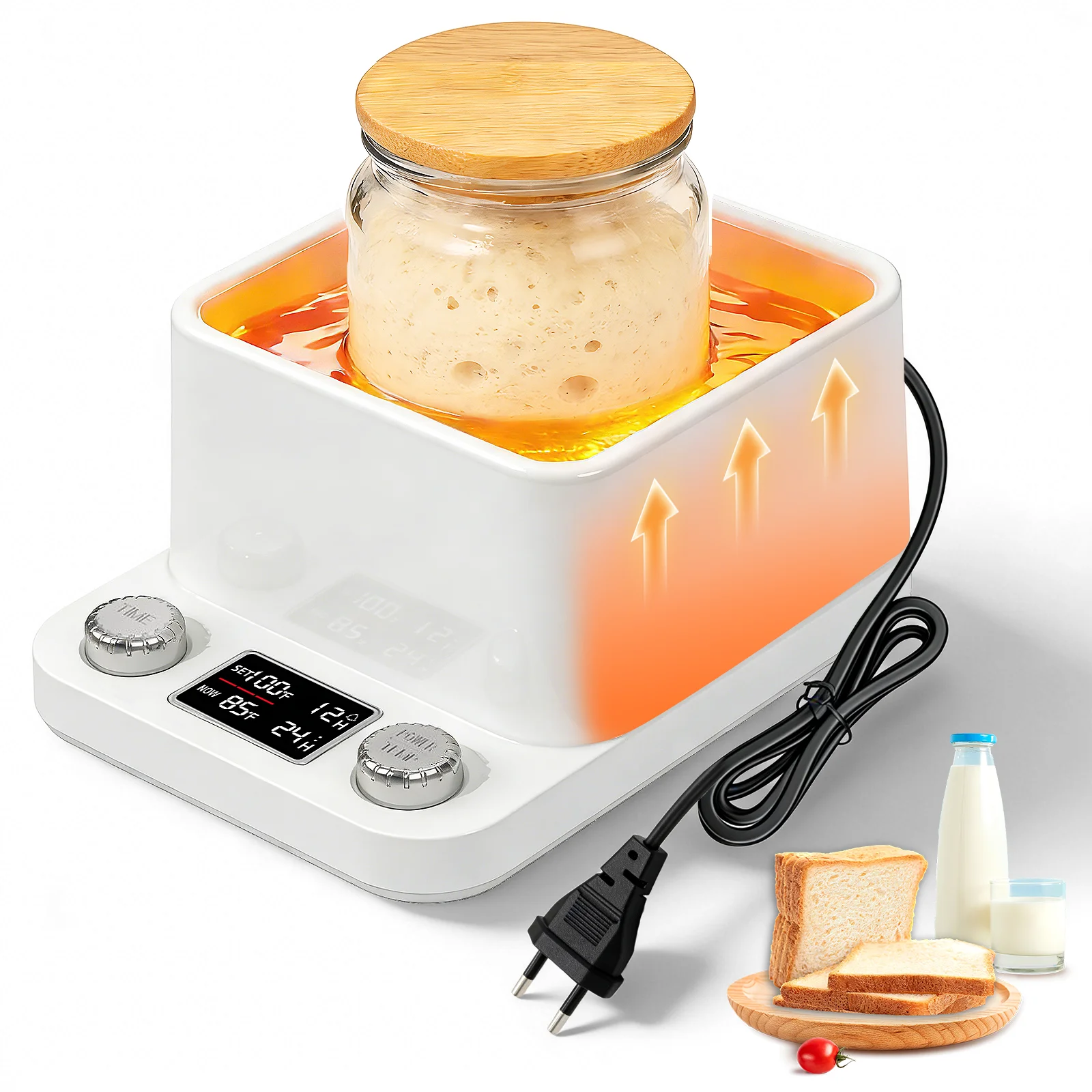 Calentador de masa madre Even Sourdough 1 ° Termostato de Precisión F (70-104 ° Temporizador de 198 Horas, Calentador Inteligente para Yogur y Fermentación de Cerveza