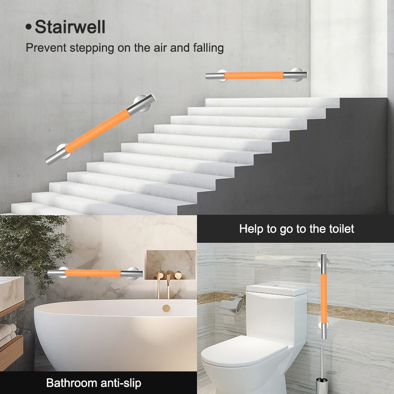 Stainless Steel Handrail Railing Elderly Non-slip Shower Restroom Toilet Bathroom Toilet Accessible Safety