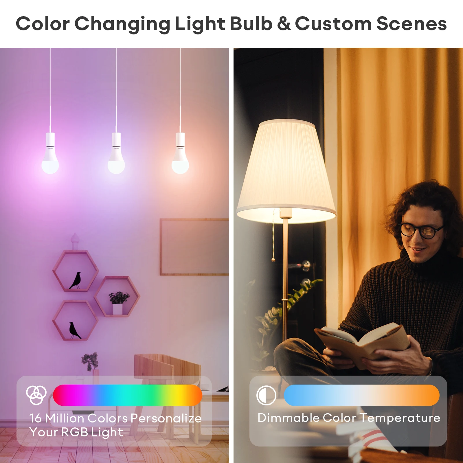 VOCOlinc Smart Bluetooth Led Bulb Dimmable Light lamp 9.5W E27 TUYA Bulbs Party Light Color Adjustable Dimmer Alexa google Voice