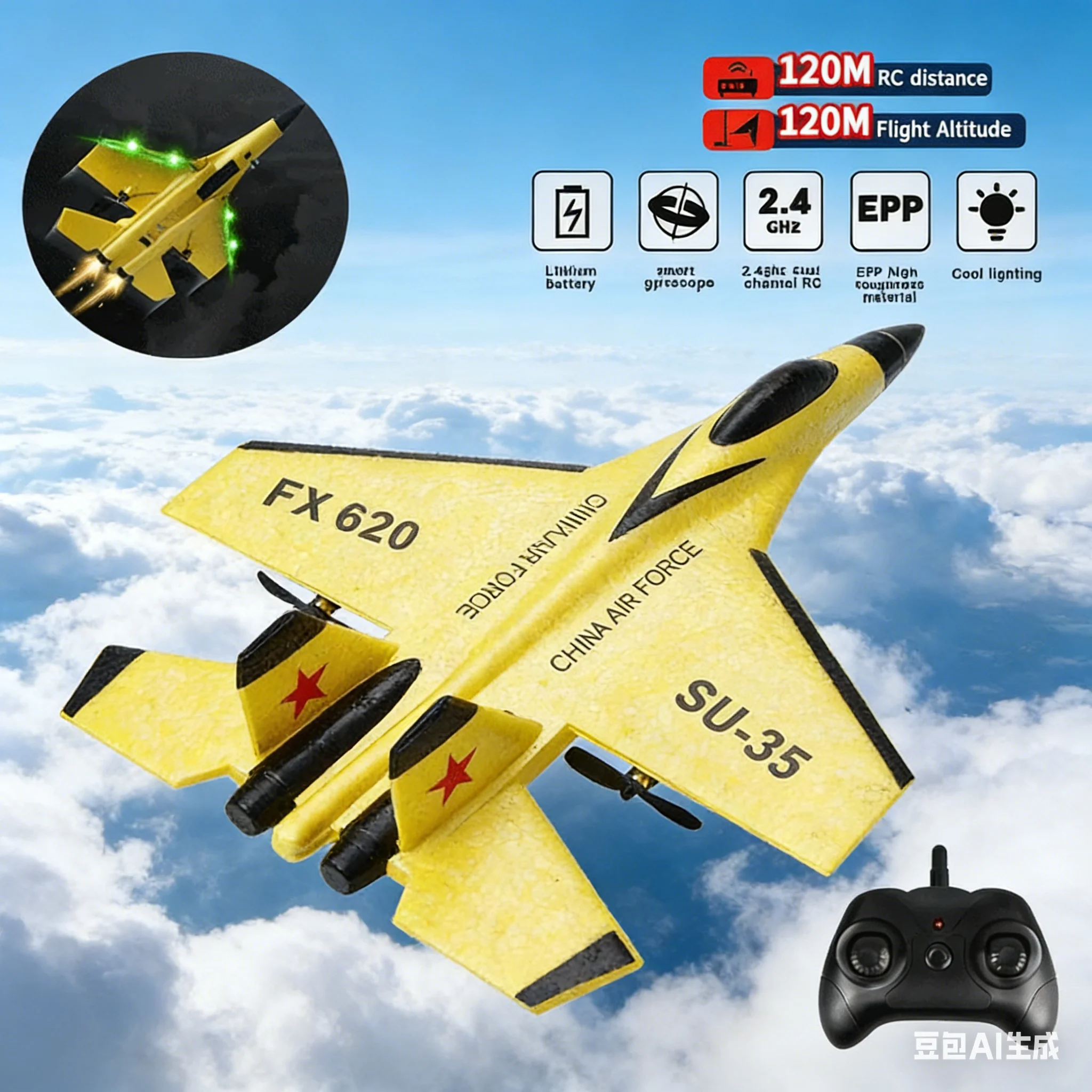 

RC Foam Aircraft SU-35 Plane 2.4G Radio Control Glider Remote Control Fighter Plane Glider Airplane Foam Boys Toys for Children