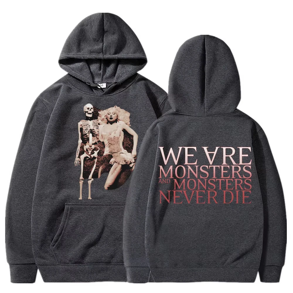 ليدي غاغا The Mayhem Ball Tour ريترو طباعة هوديي القوطية الهيب هوب العصرية الخريف/الشتاء الرجال هوديي