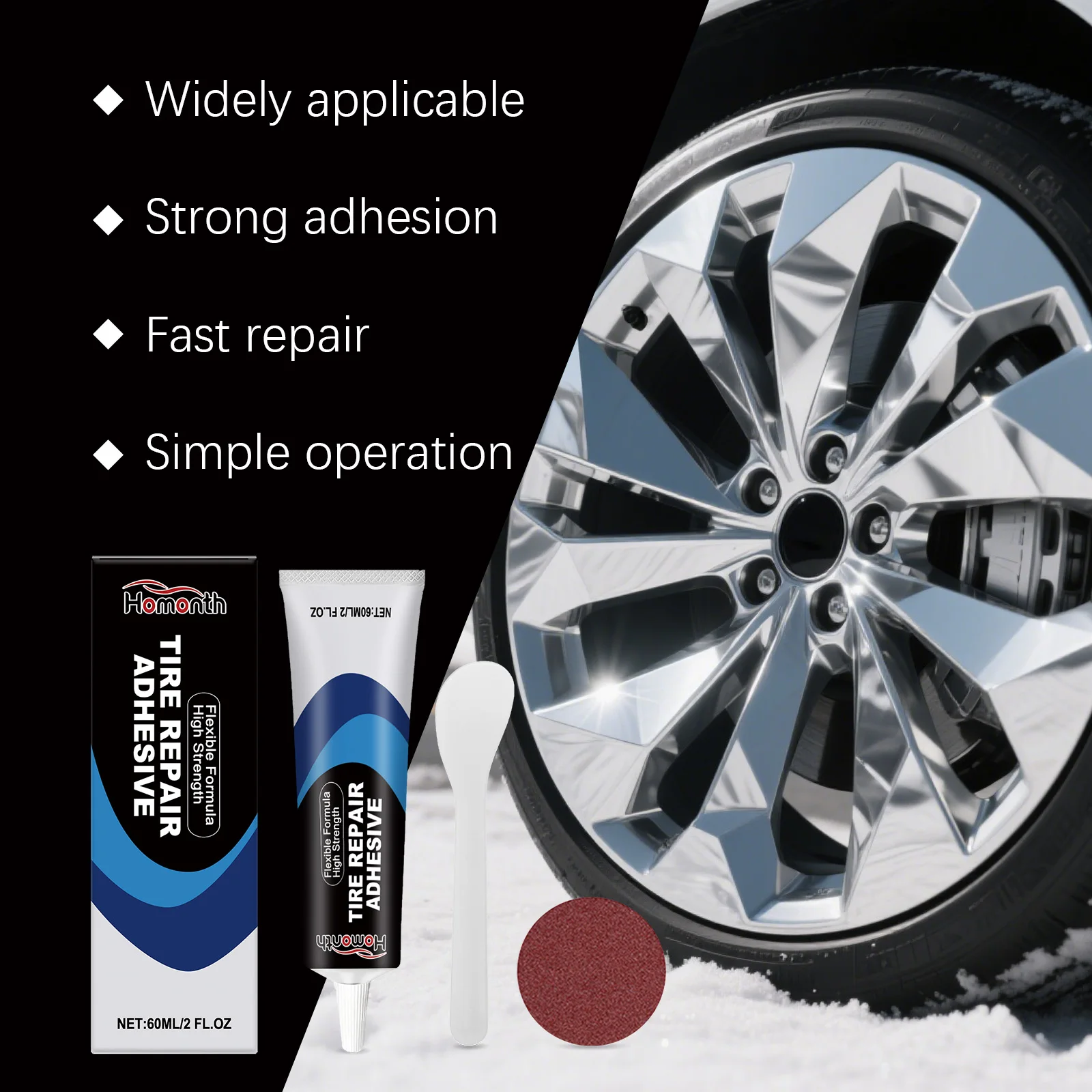 Tire Repair Paste for Car Motorcycle Bicycle Strong Rubber Wear-resistant Non-corrosive Adhesive Instant Bond Leather Rubber