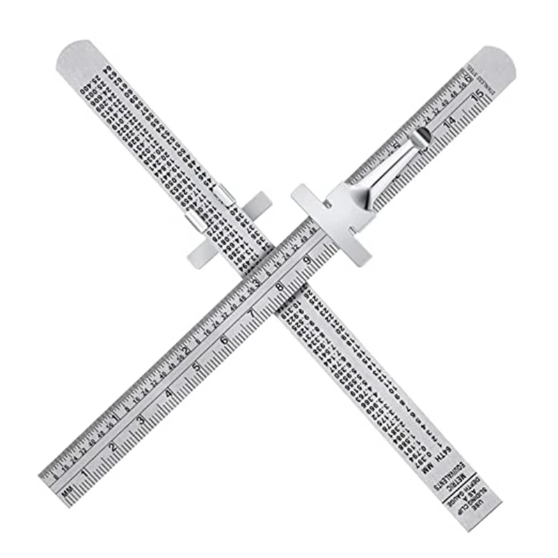 6Inch 15Cm Pocket Ruler Stainless Steel Ruler Detachable Clip Steel Pocket Clip Scale Gauge Ruler Metric British System