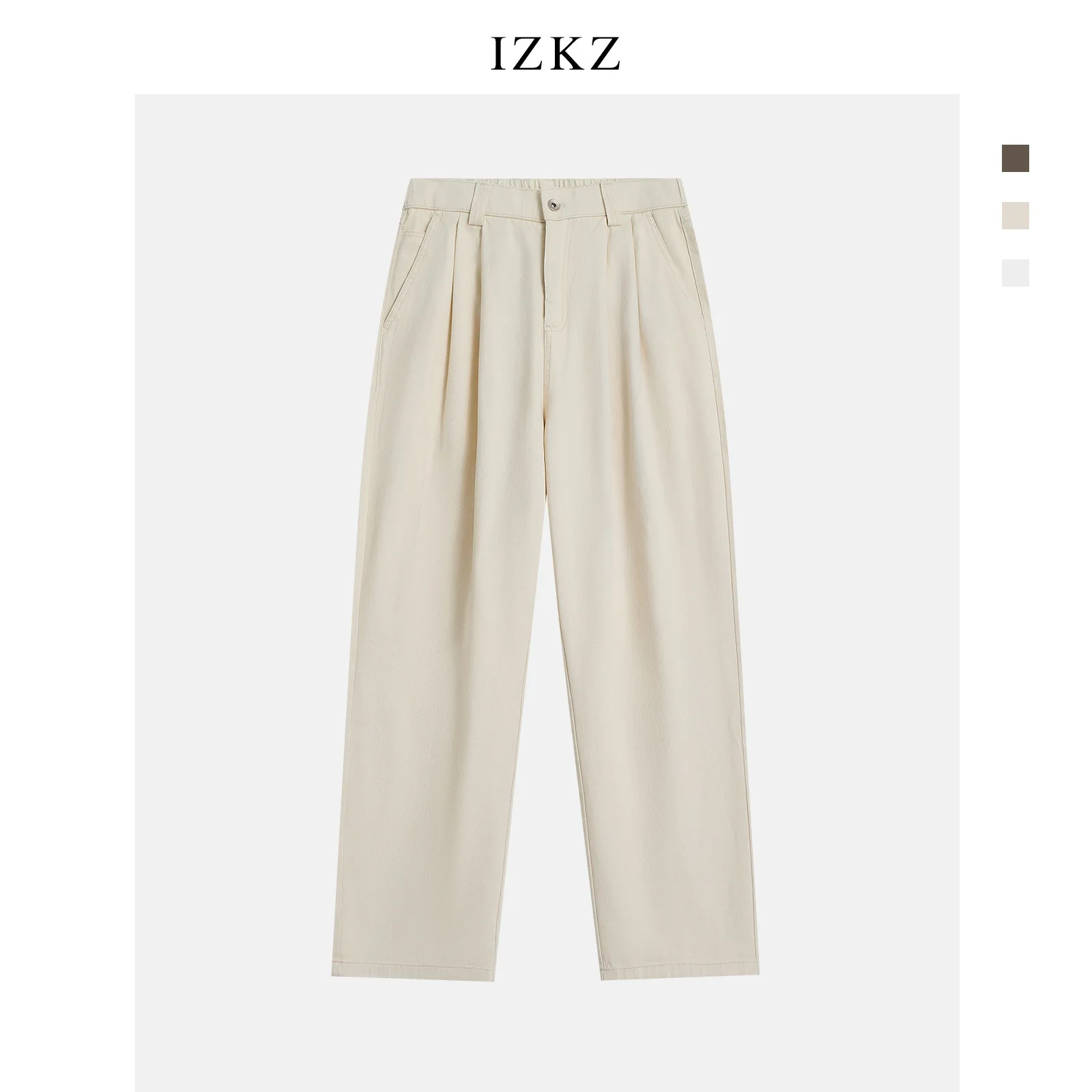 

Мужские модные однотонные свободные удобные хлопковые повседневные брюки прямого кроя со средней посадкой, длинные, осенние, разных цветов