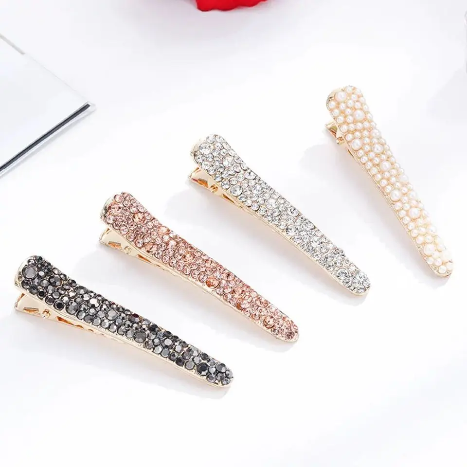 Korean Fashion Rhinestone Hair Clips Pearl Glitter Barrettes Elegant Hair Clips for Women Headwear Girls Hair Accessories