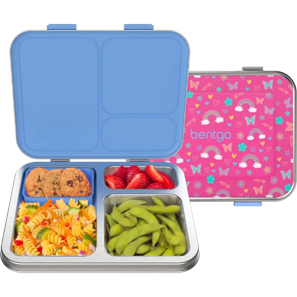 

Kids Stainless Steel Leak-Proof Lunch Box with 3 Compartments, Dishwasher Safe, BPA-Free for Ages 3+