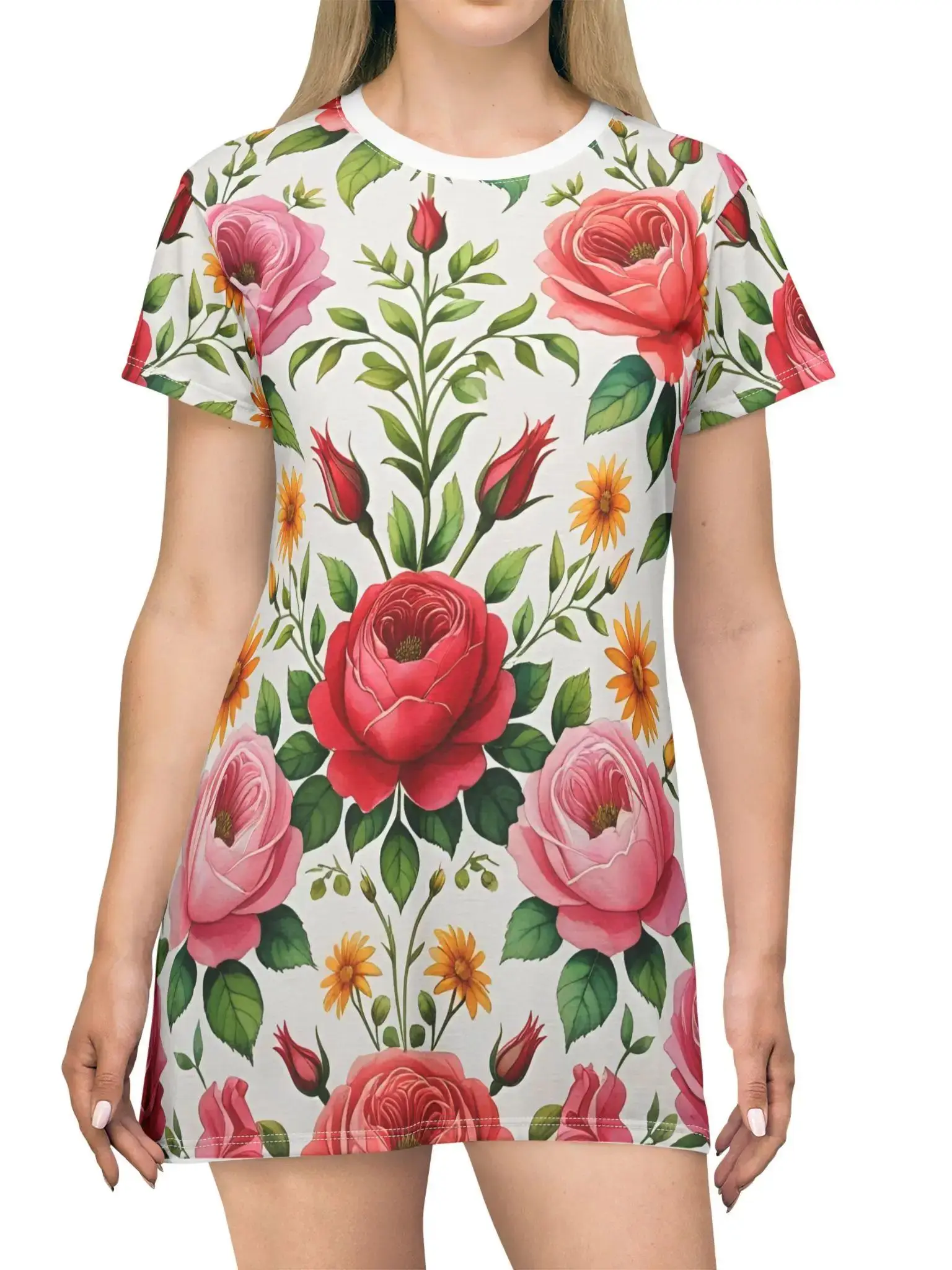 فستان تي شيرت بنمط الأزهار فستان ربيعي أنيق ملابس يومية ملابس غير رسمية ملابس عائلية متطابقة Y2k ملابس للسيدات #5