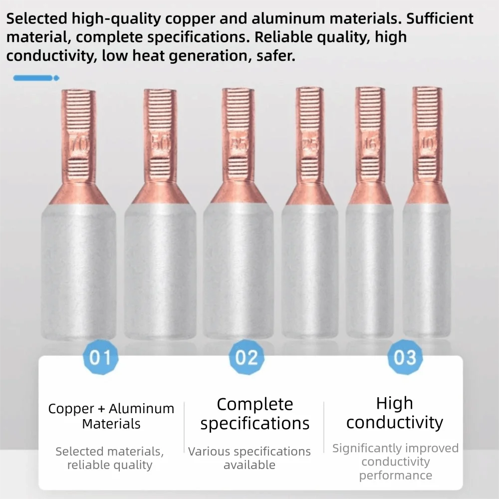 Copper Aluminum GTLA Terminal 10-70mm2 Small Cable Pin Binding Post Electric Meter Box Terminal Wire Connection