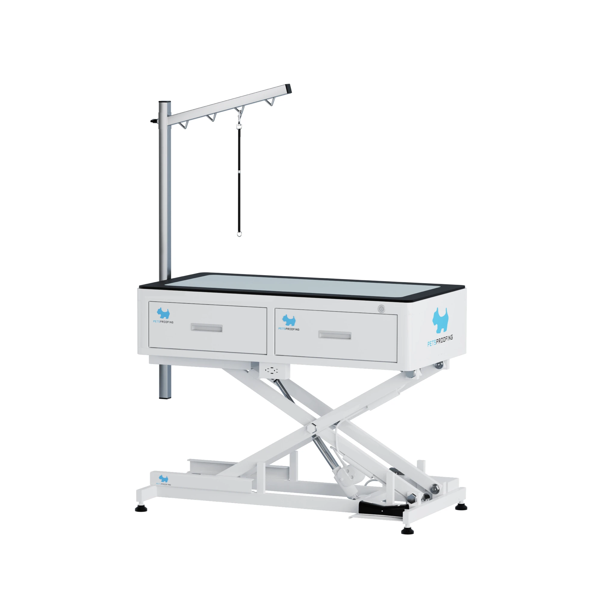 

Luxury Electric Lifting Pet Dog Grooming Table With LED Light Salon Equipment Dogs Cats PP Material Easy Cleaning